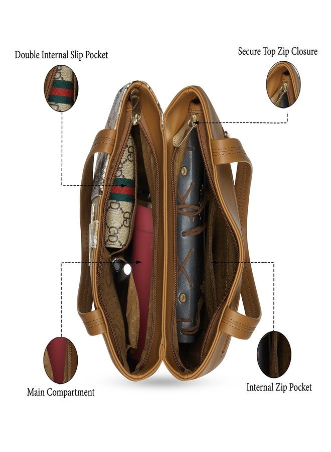 كابريس حقيبة كابريس مولي متوسطة الحجم للنساء بحزام قابل للتعديل والفصل | جيوب متعددة | حقيبة متعددة الاستخدامات للكتف، أو كروس بودي، أو للحمل باليد، مناسبة للعمل والسفر والاستخدام اليومي (لون بني فاتح) - Image 4